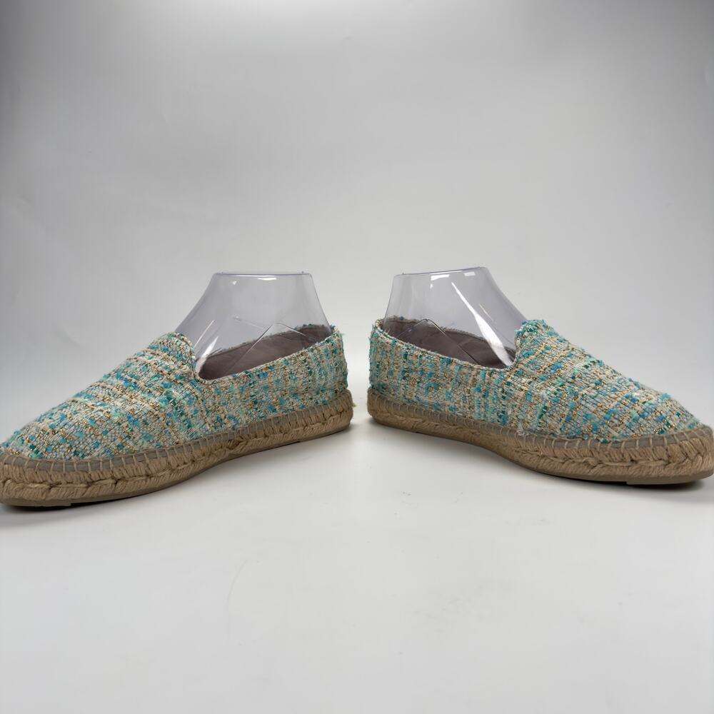 NWOT Anthropologie Manebi Tweed Espadrille Blue Flat Shoes Size US7.5 38 - Picture 6 of 12